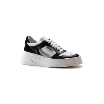 Pantofi sport de piele cu model colorblock
