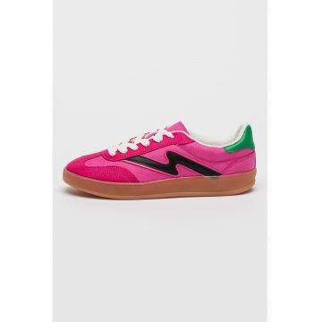 Pantofi sport de piele ecologica cu sireturi Giia - Fucsia