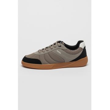 Pantofi sport de piele ecologica si material textil