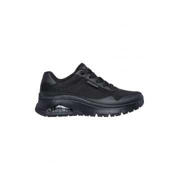 Pantofi sport din material textil cu talpa wedge si insertii din piele ecologica Uno Flex