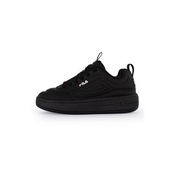 Pantofi sport din piele ecologica cu talpa flatform si logo Superbubble
