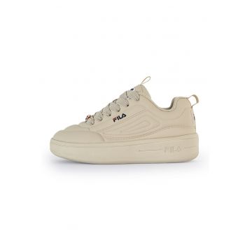 Pantofi sport din piele ecologica cu talpa flatform si logo Superbubble