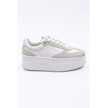 Pantofi sport flatform din piele si piele intoarsa