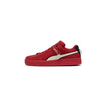 Pantofi sport low-cut din piele intoarsa cu garnituri din material sintetic
