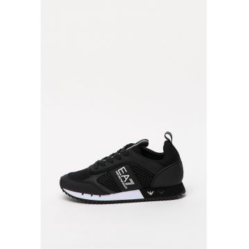 Pantofi sport unisex de plasa cu insertii de piele ecologica