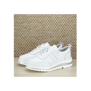 Sneakers alb din piele naturala 5089 M2 12597 - Alb