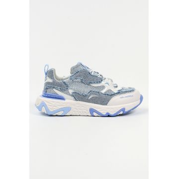 Pantofi sport cu segmente din denim