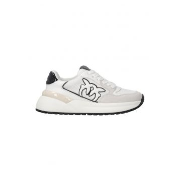 Pantofi sport de piele ecologica si piele nabuc cu insertii de plasa
