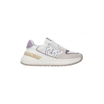Pantofi sport de piele ecologica si piele nabuc cu insertii de plasa