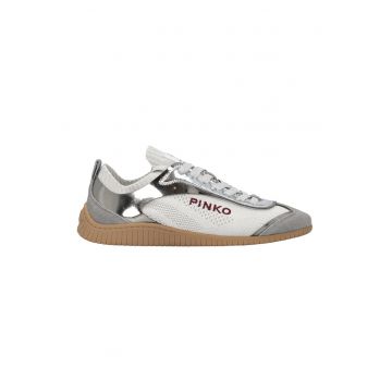 Pantofi sport din material textil cu strat exterior din material sintetic si piele intoarsa