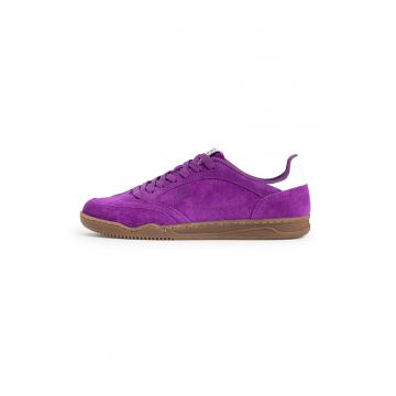 Pantofi sport din piele intoarsa si piele - Alb - Violet -