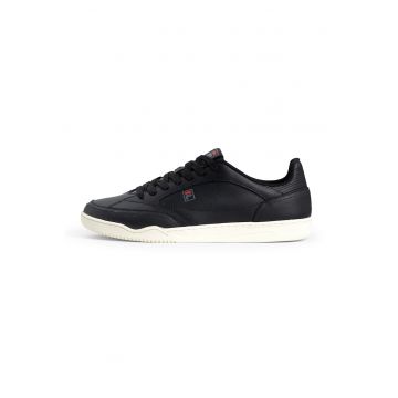 Pantofi sport low-cut din piele - Alb fildes - Negru -